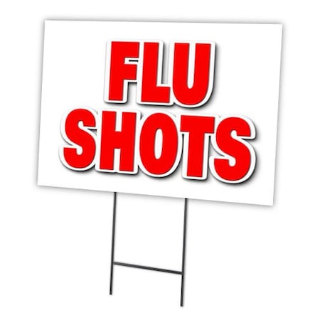 Flu Shots Yard Sign & Stake Outdoor Plastic Coroplast Window